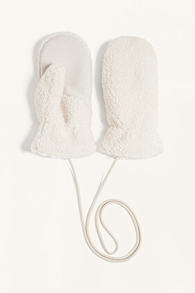 İpli peluş görünümlü eldivenler