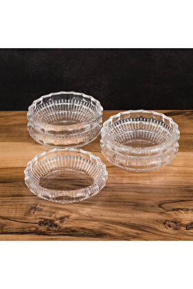 طقم أطباق زجاجية أنيقة للتقديم والحلويات والمكسرات – 5 قطع (قطر 9 سم)