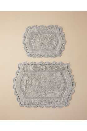 Mia Pamuklu Banyo Paspası Seti Gri