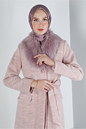 Buttoned Fur Coat 90383