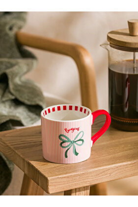 كوب بورسلين بسعة 350 مل مطبوع عليه فيونكة مختلطة من LCW HOME