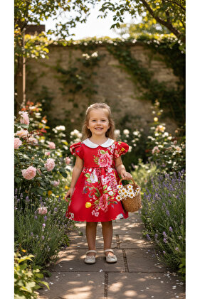 فستان أحمر للأطفال/ فستان خاص للفتيات الصغيرات ولأعياد الميلاد