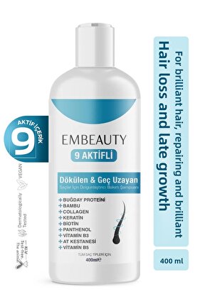 شامبو سريع المفعول بالكولاجين والكيراتين لمكافحة تساقط الشعر وتكثيفه وإصلاحه وتغذيته