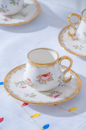 طقم فناجين قهوة بنفسجي لـ 6 أشخاص - 100 مل