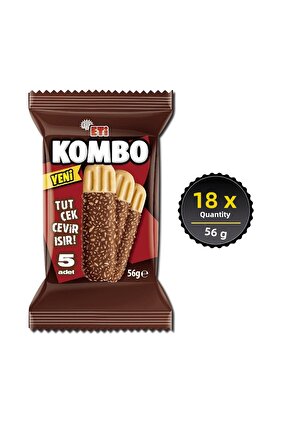 بسكويت كومبو مغطى بجوز الهند والشوكولاتة - 56 جم × 18 قطعة