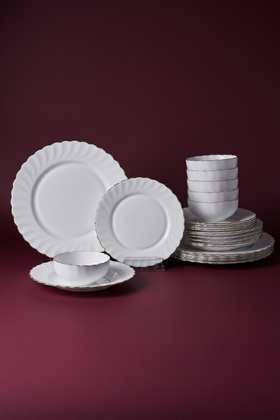 Waves Opal 24 Parça 6 Kişilik Yaldızlı Yemek Takımı