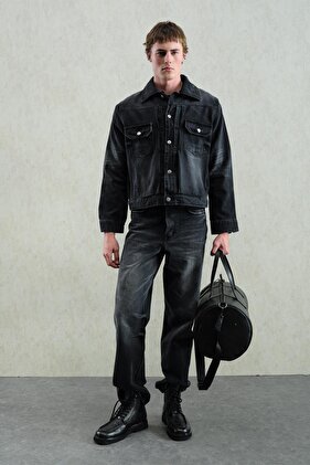 LAZER EFEKTLİ YIKAMALI DENIM CEKET