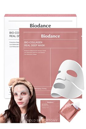 Biodance Bio-Collagen Real Deep Mask, Hydrating Overnight Mask, Pore Minimizing, 34G X4Ea