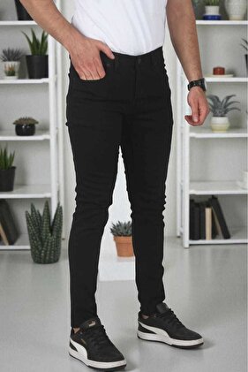 Erkek Siyah Likralı Jeans Skinny Fit Esnek Kot Pantolon 2004157