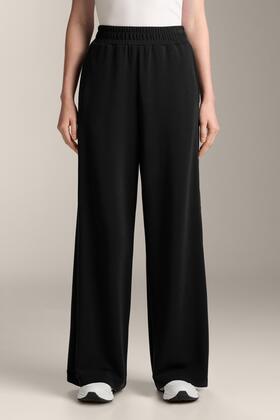 Yumuşak dokulu çıtçıtlı modal wide leg pantolon