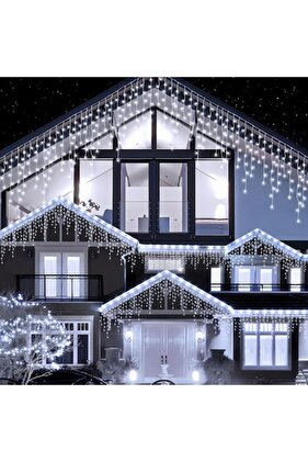 Perdea luminoasa pentru Craciun interconectabila, 12m, 300 LED-uri, alb rece