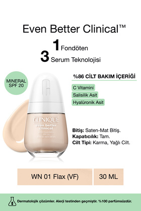 Even Better Clinical™ Serum Fondöten Spf 20 - Renk: Wn 01 Flax (VF) - 30ml