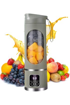 Portable Blender with LED Battery Display, 450ml Capacity, Ice Crushing Power - Multicolor