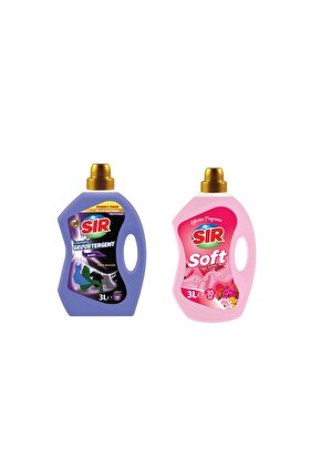 Detergent Black 3000 ml + Balsam pentru rufe Soft Fresh Flower 3000 ml