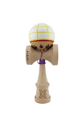 Kendama X Original, Professional, Flippy, Big Cups V2, Супер лепкава топка 55 см, бяла/жълта/червена