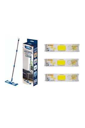 Set curatare pardoseli Deep Fresh: Mop + 3 x Servetele mop cu lamaie bicarbonat otet 50 buc