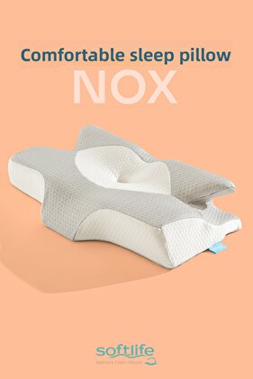 Ορθοπεδικό μαξιλάρι Visco με στήριγμα λαιμού NOX - Άνετο μαξιλάρι ύπνου 64x38x12,5 cm