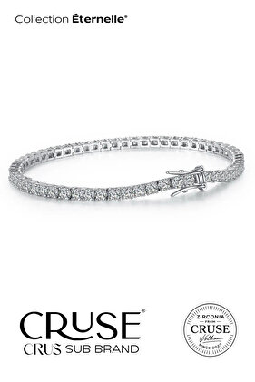 925 Ayar Gümüş 2.5 MM Su Yolu Bileklik 18K Beyaz Altın Kaplama