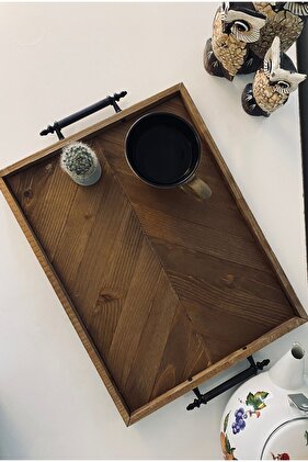 صينية تقديم مطبخ خشبية، بني، تصميم ديكوري أنيق ومريح
