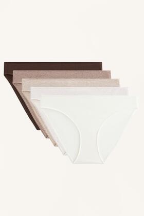 5'li fitilli pamuklu karışımlı klasik külot