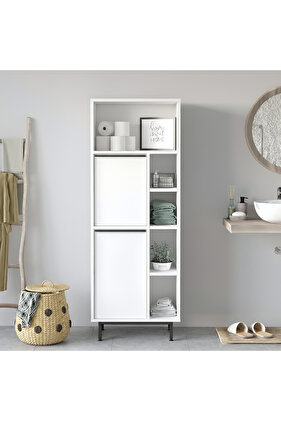 Ocean Banyo Dolabı 2 Kapaklı Metal Ayaklı Beyaz ON10C-W