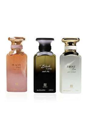 Black Fume, Frost Ice & Peachy Peach Perfume Premium 3-Piece Combo