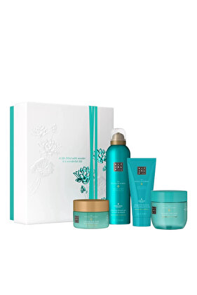 Dárková sada Ritual of Karma, tělový krém 100 ml, tělový peeling 125 g, sprchový gel 200 ml, noční maska 125 ml