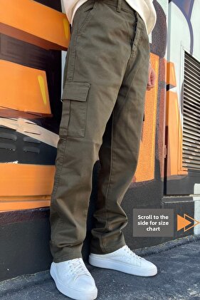 Men's Gabardine Baggy Pants with Cargo Pockets