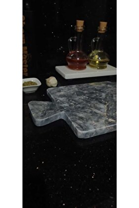 Mermer Kesme Tahtası Dikdörtgen Gerçek Mermer Sunum Tabağı (ZEYBEKMARBLEHOME)