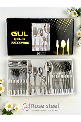 30 Piece Cutlery Set for 6 People with Straw Model Box