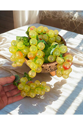 Yapay üzüm sarı dekor 3 Adet magnetli 12 cm