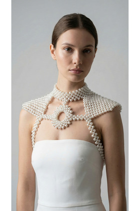 EL ÖRGÜSÜ VATKA DETAYLI İNCİ BONCUK KOLYE