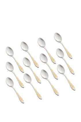 طقم ملاعق حلى ستيل غير قابل للصدأ مكون من 12 قطعة