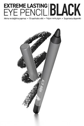 Suya Dayanıklı Siyah Göz Kalemi - 13 Saat Kalıcı Etki - Extreme Lasting Effect Eye Pencil Black