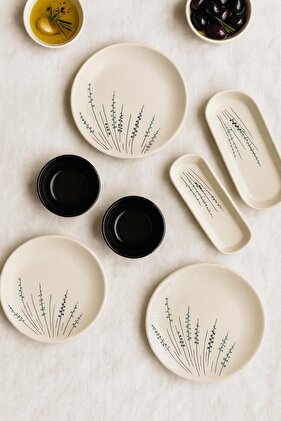 طقم فطور سيراميك مكون من 7 قطع، هدية رأس السنة من السيراميك بتصميم زهرة القطن لثلاثة أشخاص