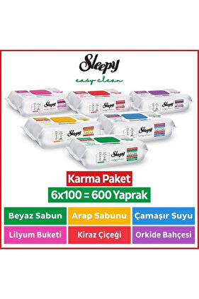 Лесно почистващи се кърпи и кърпи за почистване на повърхности 6 x 100, смесен пакет