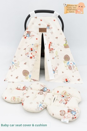 وسادة / غطاء لعربة الأطفال لتقويم العظام، طقم عربة أطفال مميز مكون من قطعتين، نمط التعليق، سلسلة الحيوانات