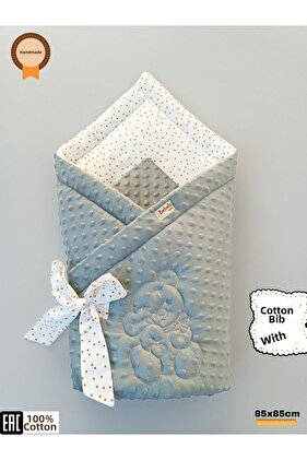 بطانية أطفال من NOHUT مع تطريز على شكل دب، غطاء / لحاف لحديثي الولادة في المستشفى