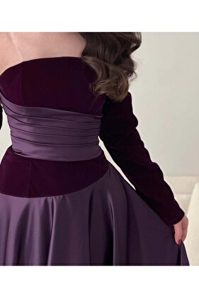 فستان نسائي جوخ بالون الكحلي