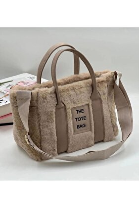 Geantă de damă din pluș cu curea coloană