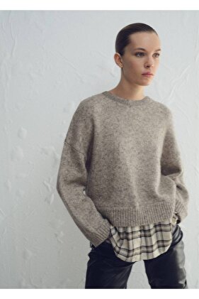 Kombine gömlek kazak