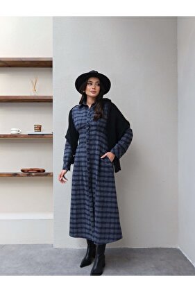 Plaid Pattern Waist Belted Dress