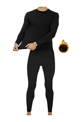 ملابس داخلية حرارية مبطن بالصوف للرجال - طبقة أساسية بملمس الكشمير