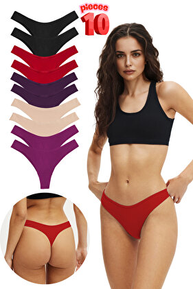 Дамски памучни слипове, пакет от 10 броя, мек памук