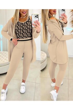 Жіночий трикотажний комплект з довгими рукавами