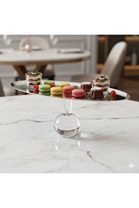 🍰✨ ستاند تقديم حلويات وكيك فاخر من الستانلس ستيل | مقاس 45×15 سم