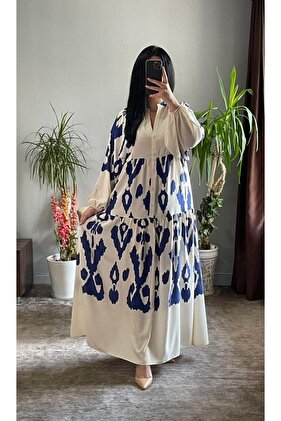 WOMEN'S CLOTHES TESETUR DRESS V-NECK PATTERNED