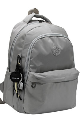 حقيبة مدرسية مقاومة للماء باللون الرمادي 2200 للجنسين حقيبة ظهر مدرسية يومية