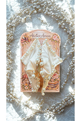 İnci İşlemeli Mandal Toka