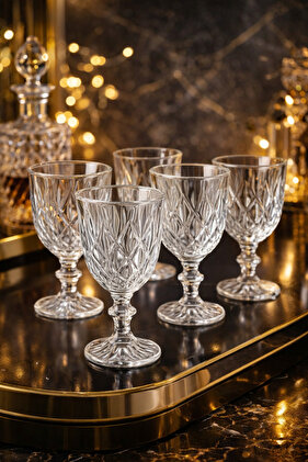 طقم أكواب قهوة فاخرة مكون من 6 قطع بأرجل زجاجية